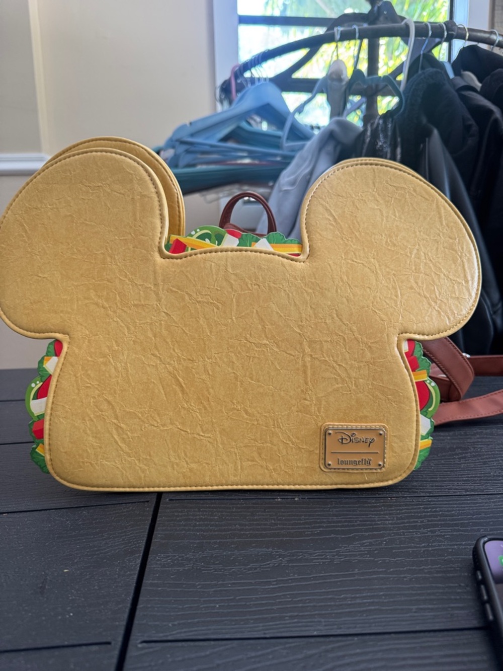 Loungefly Yellow Mickey Taco Shaped Crossbody Bag